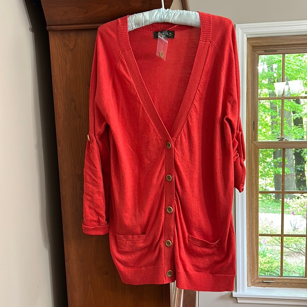 Womens long sleeve button down sweater